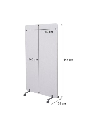 MCW Akustik-Trennwand G77, 147x80cm türkis