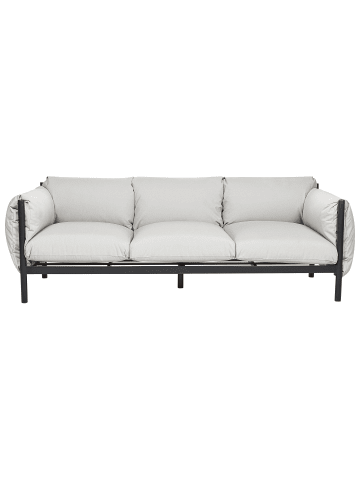 Beliani Gartensofa ESPERIA in Grau/Schwarz - (W) 211 x (H) 80 x (L) 96 cm