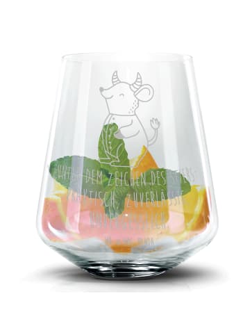 Mr. & Mrs. Panda Glas Stier Astrologie mit Spruch in Transparent