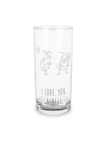 Mr. & Mrs. Panda Wasserglas Bienen Paar mit Spruch in Transparent