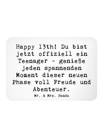 Mr. & Mrs. Panda Kühlschrankmagnet Spruch 13. Geburtstag mit Spruch in Weiß