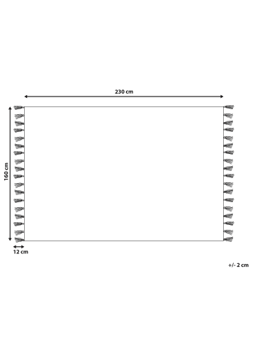 Beliani Kurzflor KIRSEHIR in Rot - (W) 160 x (H) 1.5 x (L) 230 cm