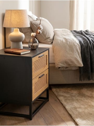 KADIMA DESIGN Nachtkonsole mit Wiener Geflecht 45x45x56 cm Nachttisch