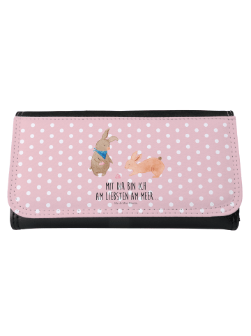Mr. & Mrs. Panda Wallet Hasen Muschel mit Spruch in Rot Pastell