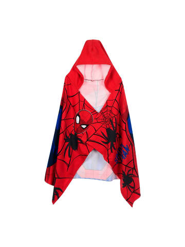 Spiderman Kinder Kapuzenhandtuch 70x140 cm Marvel Badeponcho in Rot