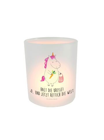 Mr. & Mrs. Panda glas kerzenhalter Einhorn Gemüse mit Spruch in Transparent