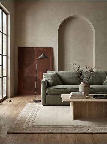 KADIMA DESIGN Wollteppich Kurzflor WENSUM Geometrisch Abstrakt Handgetuftet in Beige