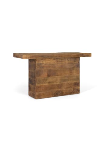 Giner y Colomer Konsolentisch aus massivem Mangoholz mit Säulenfuß in Brown