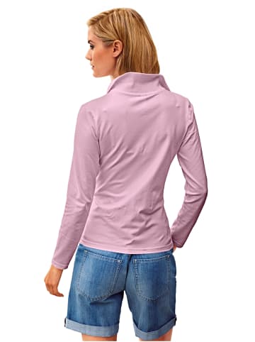 Heine Langarm-Poloshirt in rosé