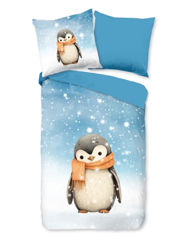 Good Morning Comfort Flanell Bettwäsche - Pingi in blau