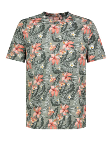 Eight2Nine Bequemes Kurzarm-T-Shirt Blumenmuster Casual in Grün-2