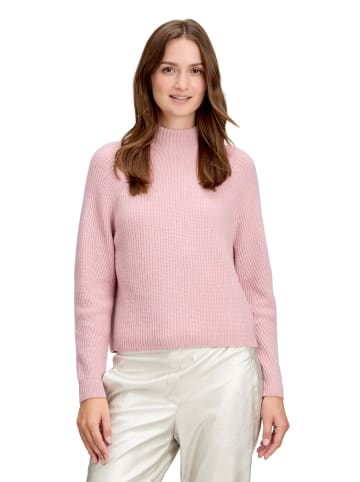 BETTY & CO Grobstrick-Pullover mit hohem Kragen in Rose Melange