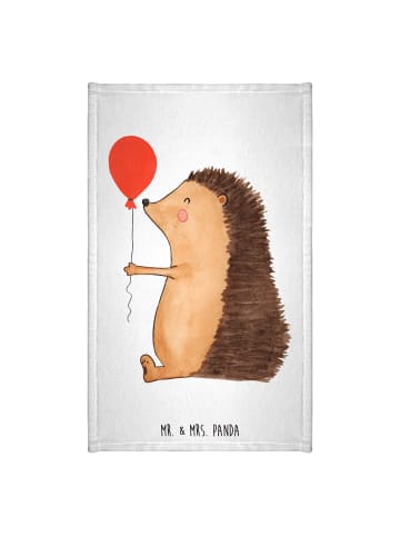 Mr. & Mrs. Panda Gästehandtuch Igel Luftballon ohne Spruch in Weiß