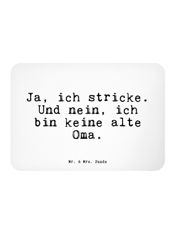 Mr. & Mrs. Panda Magnet Ja, ich stricke. Und... mit Spruch in Weiß