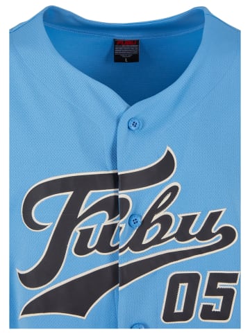 FUBU Mesh-T-Shirts in light blue/black/creme