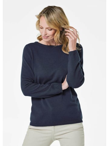 GOLDNER Kaschmirpullover Kaschmirpullover mit U-Boot Ausschnitt in marine