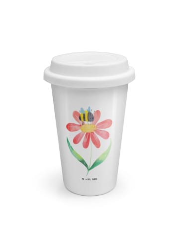 Mr. & Mrs. Panda Thermobecher Hummel Blume ohne Spruch in Weiß