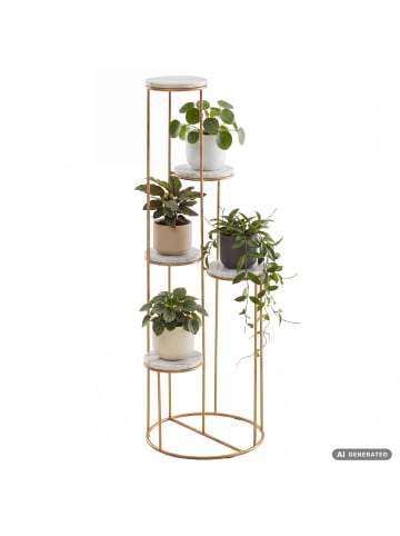 FineBuy Vase in Gold / Metall / 37x37x108