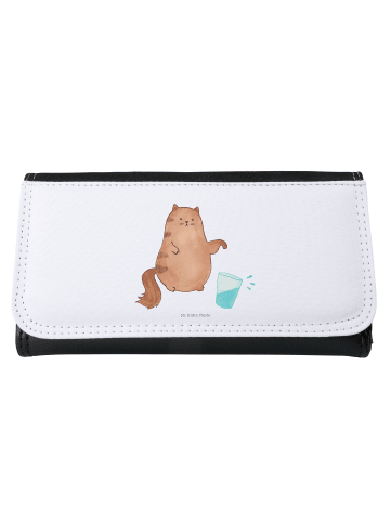 Mr. & Mrs. Panda Portemonnaie für Damen Katze Wasserglas ohne Sp... in Weiß