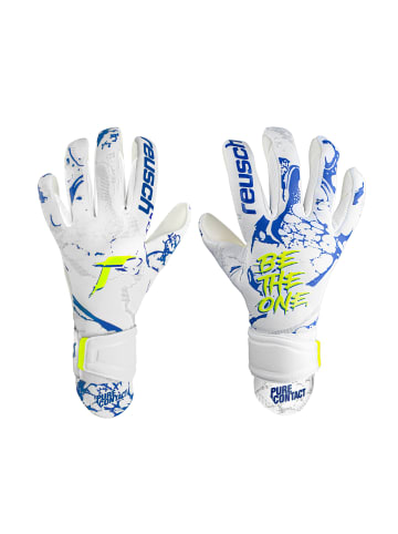 Reusch Torwarthandschuhe Pure Contact Silver Junior in 1089 white / deep blue