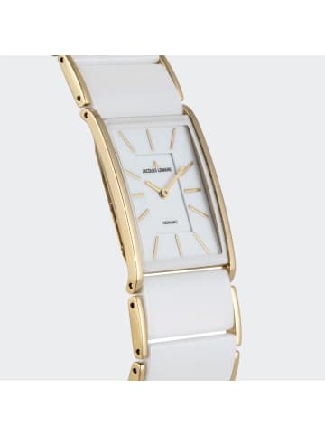 Jacques Lemans Damenuhr Keramik Dublin Goldfarben/Weiß