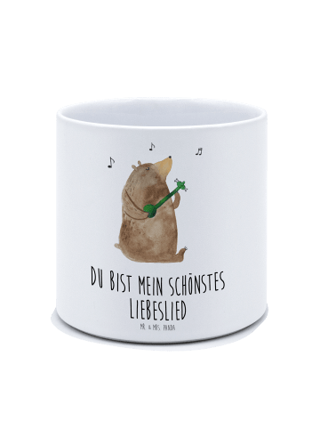 Mr. & Mrs. Panda XL Blumentopf Bär Lied mit Spruch in Weiß