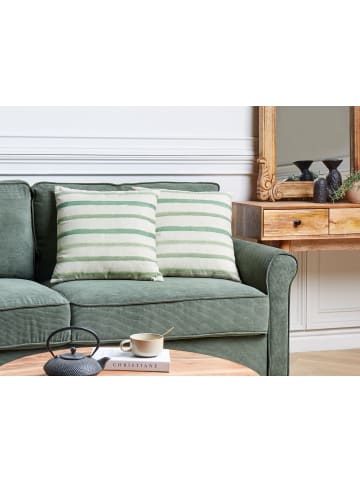 Beliani 2er-Set Dekokissen KAFRA in Grün/Beige
