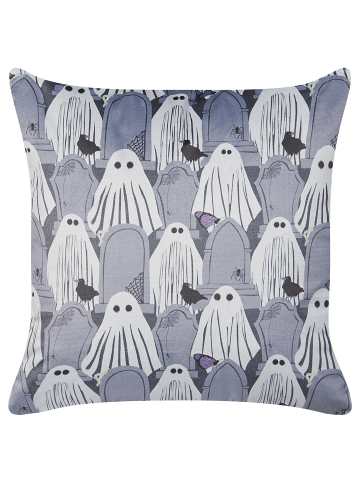 Beliani Dekokissen FANATE in Grau/Weiß - (W) 45 x (H) 12 x (L) 45 cm