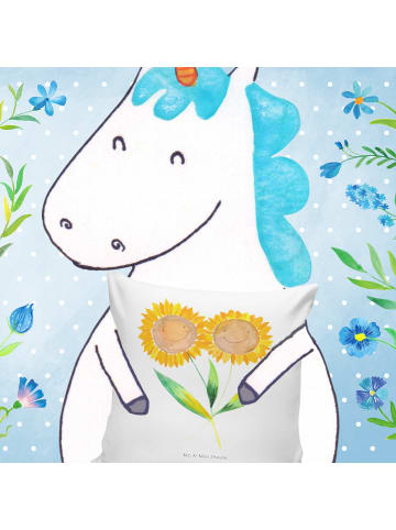 Mr. & Mrs. Panda kuschelkissen 40x40 Blume Sonnenblume ohne Spruch in Weiß