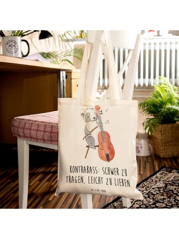 Mr. & Mrs. Panda Schultasche Kontrabass Liebe mit Spruch in Creme