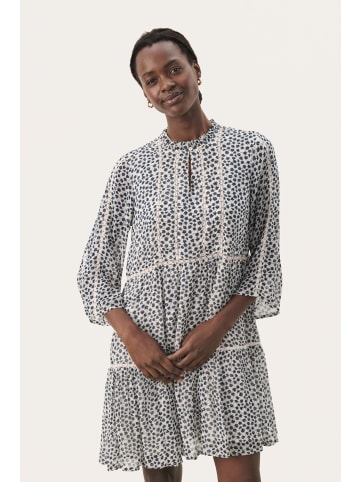 PART TWO Kleid NibiPW Gerade Passform in Navy Mini Grid Flower