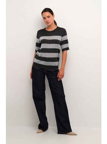 Kaffe Strickpullover KAankra Regular fit in Grey M./Dark G. M. Bold Stripe