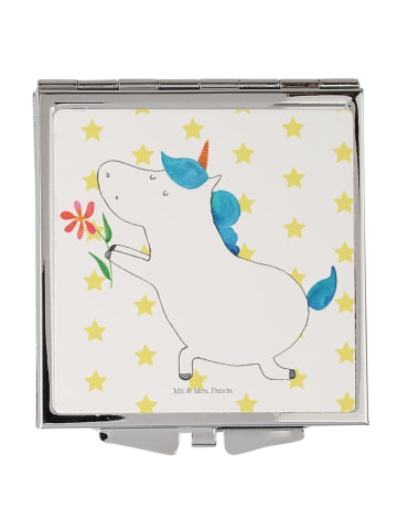 Mr. & Mrs. Panda Schminkspiegel Einhorn Blume ohne Spruch in Weiß