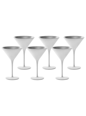 Stölzle 6er Set Cocktailschalen Elements 240 ml in Weiß-Silber