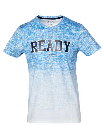 KOROSHI Kurzarm T-Shirt in blau