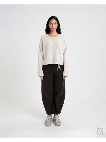 Smith&Soul Rundhalspullover mit Cable-Hem in Oat Milk