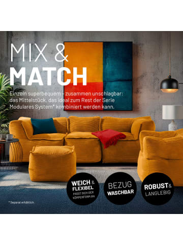 Lumaland LUMALAND Modulares Mittelteil aus der Cord-Reihe, 54x81x70 cm - Bezug soft & was