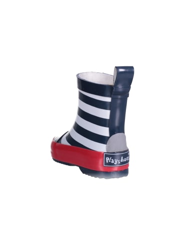 Playshoes Gummistiefel Halbschaft maritim in Marine/weiß