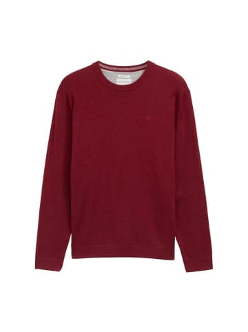 Tom Tailor Pullover in dark samba red melange