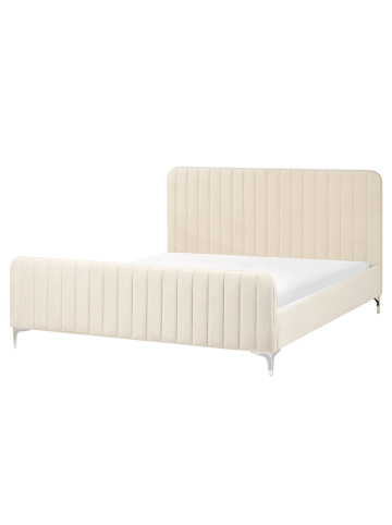 Beliani 2-tlg Doppelbett LUNAN in Beige/Silber
