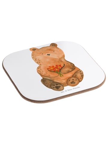 Mr. & Mrs. Panda Tischuntersetzer Bär Dankbar ohne Spruch in Weiß