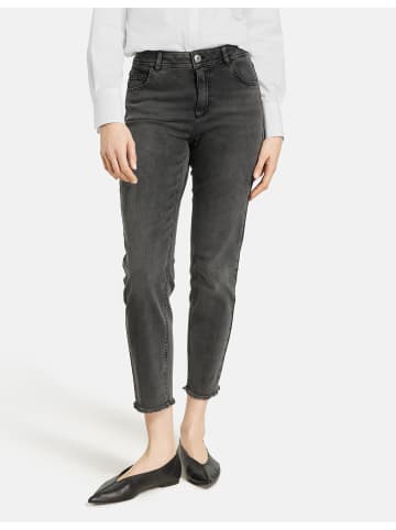 TAIFUN Hose Jeans verkürzt in Dark Grey Denim