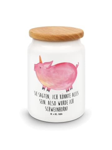 Mr. & Mrs. Panda zuckerdose Einhorn Schwein mit Spruch in Weiß