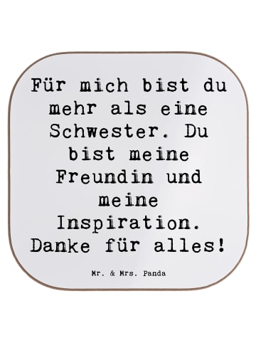 Mr. & Mrs. Panda Untersetzer Glas Spruch Meine Schwester mit Spruch in Weiß