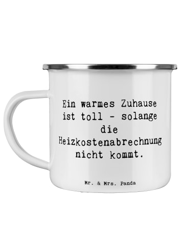 Mr. & Mrs. Panda Becher Emaille Spruch Geborgenheit im Zuhause m... in Weiß