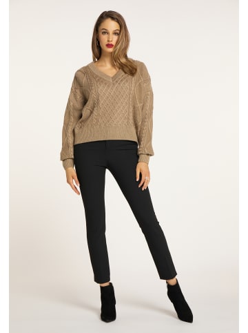 faina Damen Strickpullover in Kamel