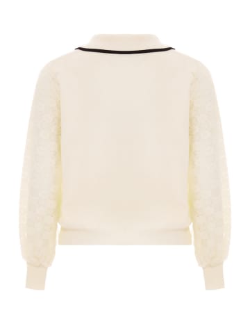 nascita Damen Strickpullover in Wollweiss Schwarz