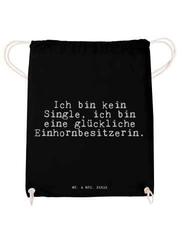 Mr. & Mrs. Panda Gym Bag Ich bin kein Single,... mit Spruch in Schwarz