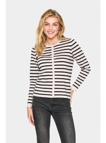 SAINT TROPEZ Strickjacke MilaSZ Gerade Passform in Gray Morn Mila Stripe