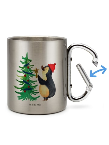 Mr. & Mrs. Panda Tasse Pinguin Weihnachtsbaum ohne Spruch in Silber
